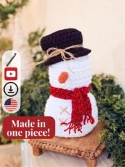 Snowman Crochet Pattern & Video - Beginner-Friendly Amigurumi PDF for Cozy Holiday Decor